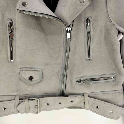 ザラ ZARA スエード ダブル ライダース  ジャケット レディース import:M
